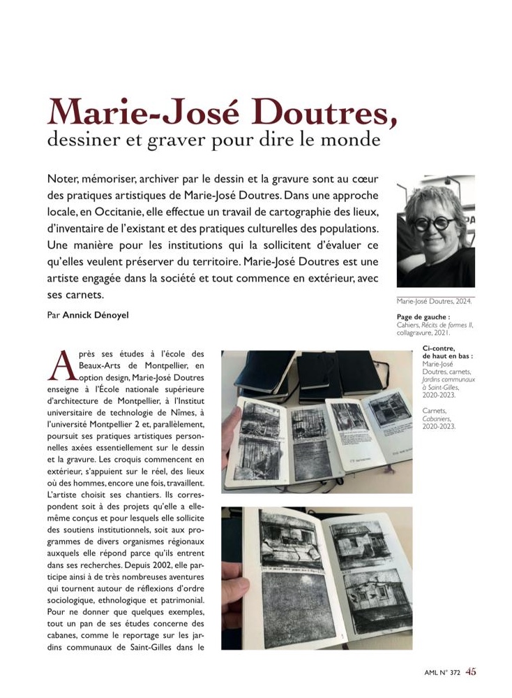 Arts et Métiers du Livre, Marie-José Doutres, janvier 2026