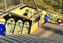 Dans la vallée de l’Hérault, Majeon signe une fresque sur une passerelle piétonne