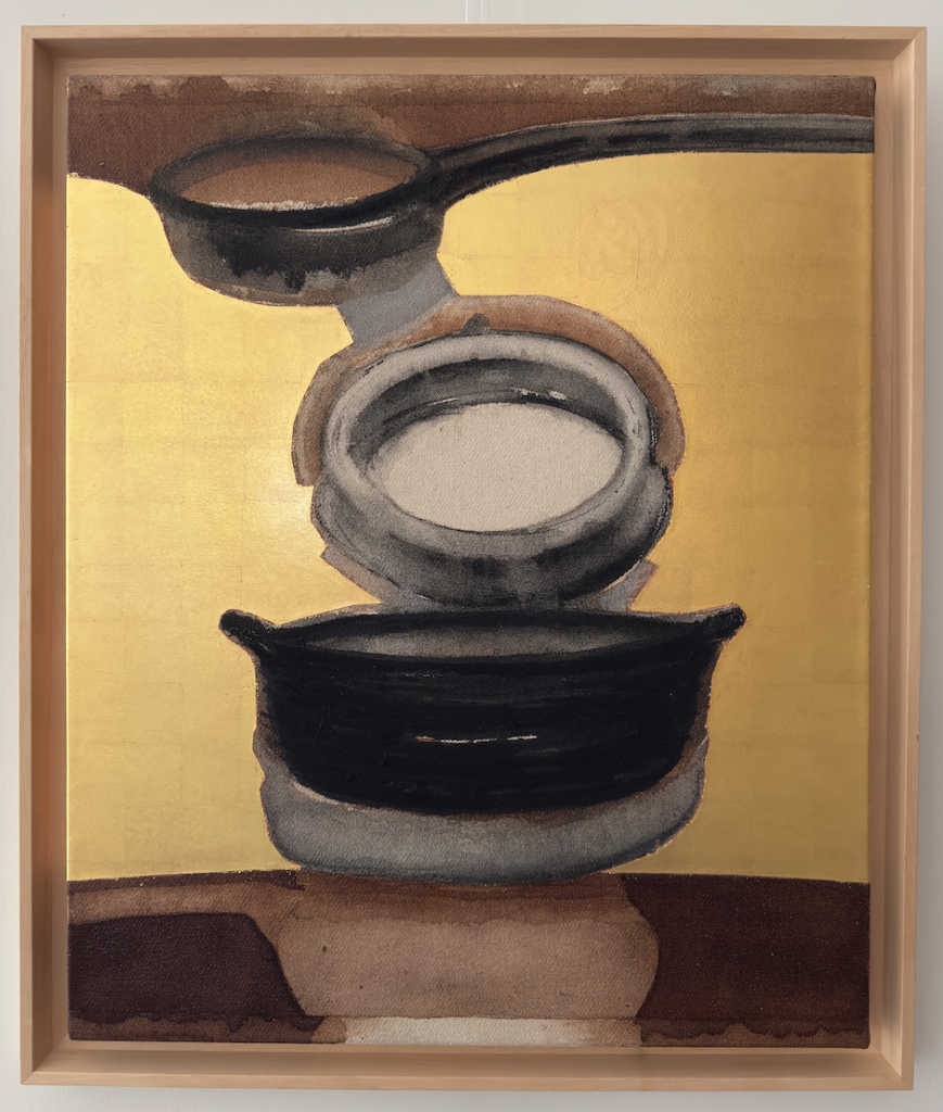 Madhu BASU, Essay n°2, Acrylic, pigments et or 18 carats sur toile, 65X54cm